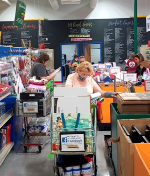 Inside Crayons to Classrooms store