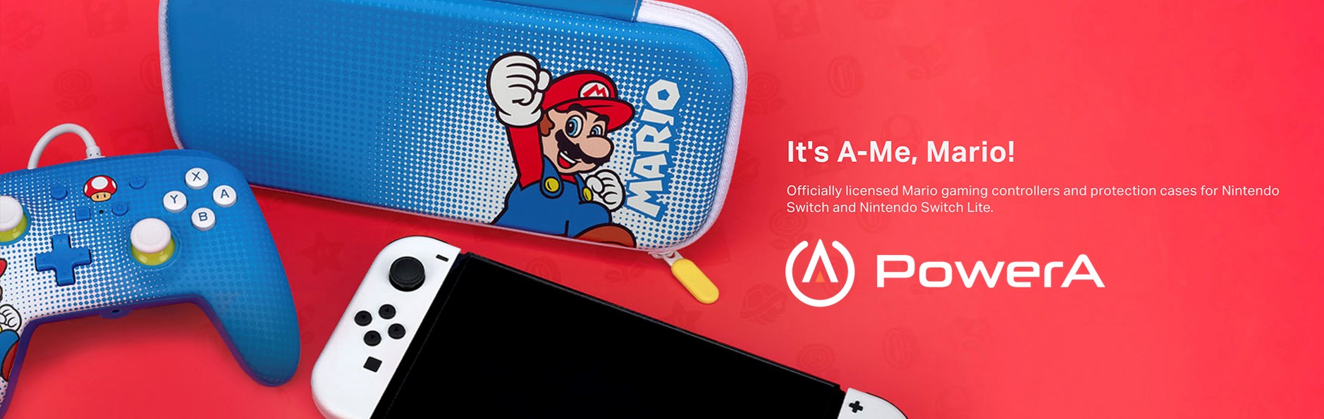 It's A-Me Mario! Officially licensed Mario gaming controllers and protection cases for Nintendo Switch and Nintendo Switch Lite by PowerA