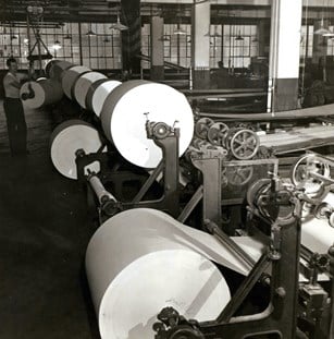 Historical photo of paper production